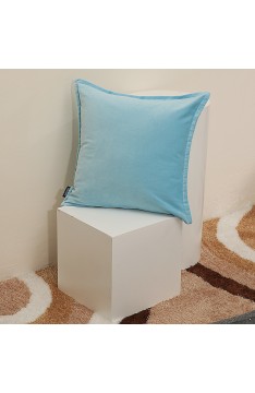 Aitliving Cotton Velvet 1 pc Cotton Cushion Cover Sky Blue 17x17 inches(43x43cm)