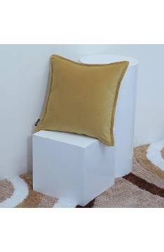 Aitliving Cotton Velvet 1 pc Cotton Cushion Cover Yellow Ochre 17x17 inches(43x43cm)