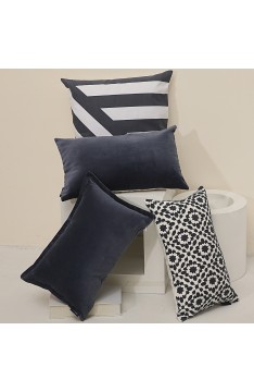 Aitliving Cotton Velvet 1 pc Cotton Cushion Cover Slate Blue 12x18 inches(30.5x46cm)